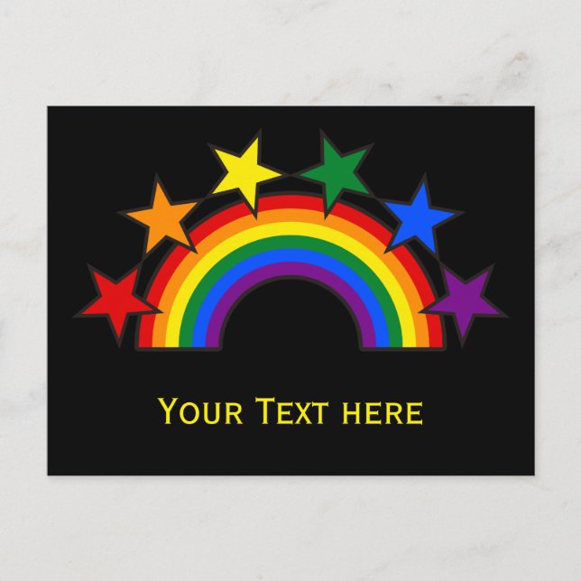 Cartão Postal RAINBOW FLAG STARS III + suas ideias (Frente)