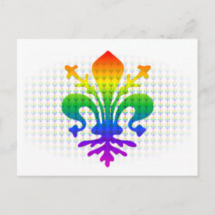 Cartão Postal Rainbow Fleur-de-lis
