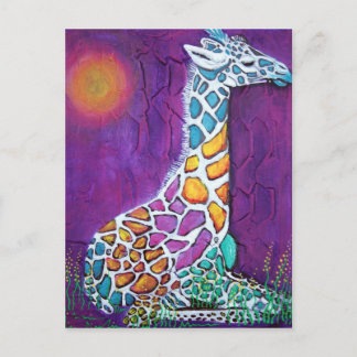 Cartão Postal Rainbow Giraffe