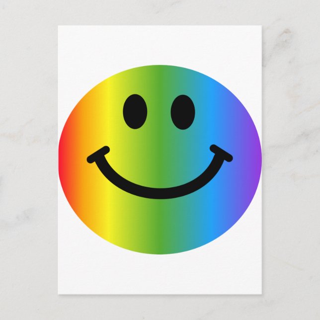 Cartão Postal Rainbow Happy Face (Frente)