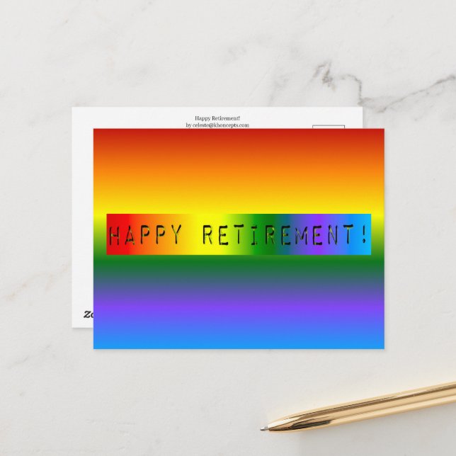 Cartão Postal Rainbow Happy Retirement! (Frente/Verso In Situ)
