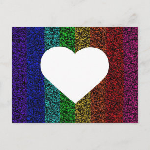 Cartão Postal Rainbow Heart