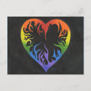 Cartão Postal Rainbow Heart