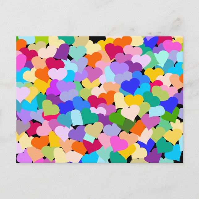Cartão Postal Rainbow Heart Confetti (Frente)