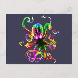Cartão Postal Rainbow Kraken Glow