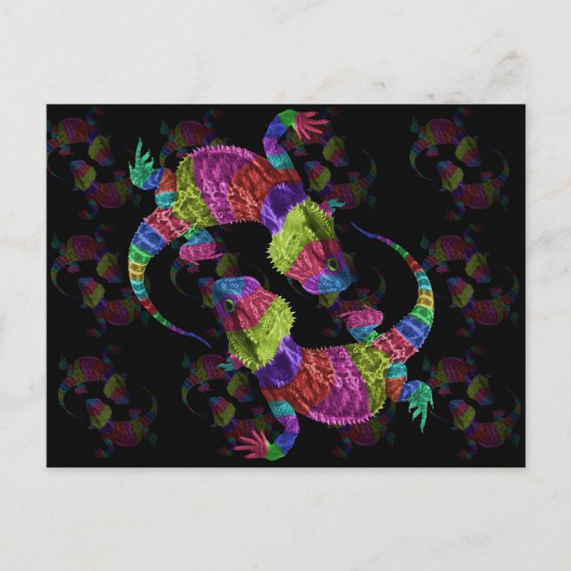 Cartão Postal Rainbow Lizards (Frente)