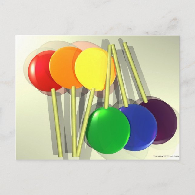 Cartão Postal Rainbow Lollies (Frente)