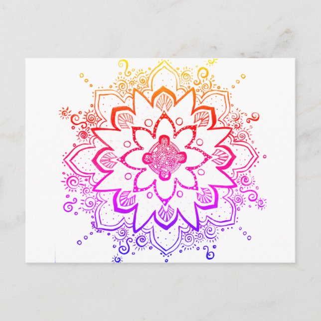 Cartão postal Rainbow Mandala (Frente)