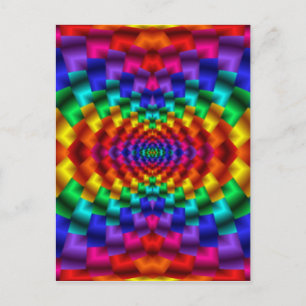 Cartão Postal Rainbow Mente Warp Psychedelic Fractal