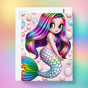 Cartão Postal Rainbow Mermaid