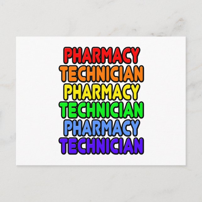 Cartão Postal Rainbow Pharmacy Technician (Frente)