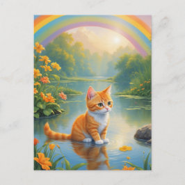 Cartão Postal Rainbow Pond Kitten