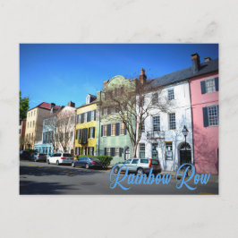 Cartão Postal Rainbow Row, Charleston Carolina do Sul
