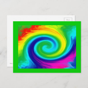 Cartão Postal Rainbow Swirl Abstrato Art Design