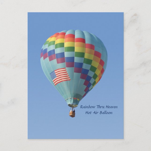 Cartão Postal Rainbow Thru Heaven Hot Air Balloon (Frente)