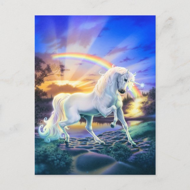 Cartão Postal Rainbow Unicorn (Frente)