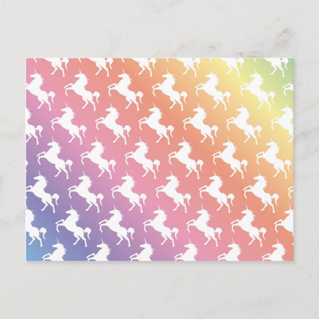 Cartão Postal Rainbow Unicorns II (Frente)