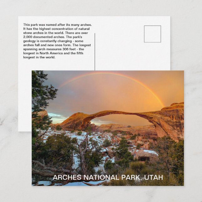 Cartão Postal Rainbow Utah Arches National Park (Frente/Verso)