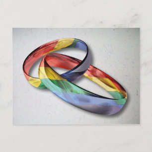Cartão Postal Rainbow Wedings para Igualdade de Casamento