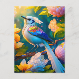 Cartão Postal Rainbow Winged Jay Fantasy Bird