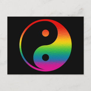 Cartão Postal Rainbow Yin Yang