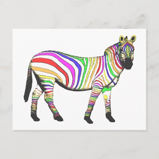 Cartão Postal Rainbow Zebra (Frente)