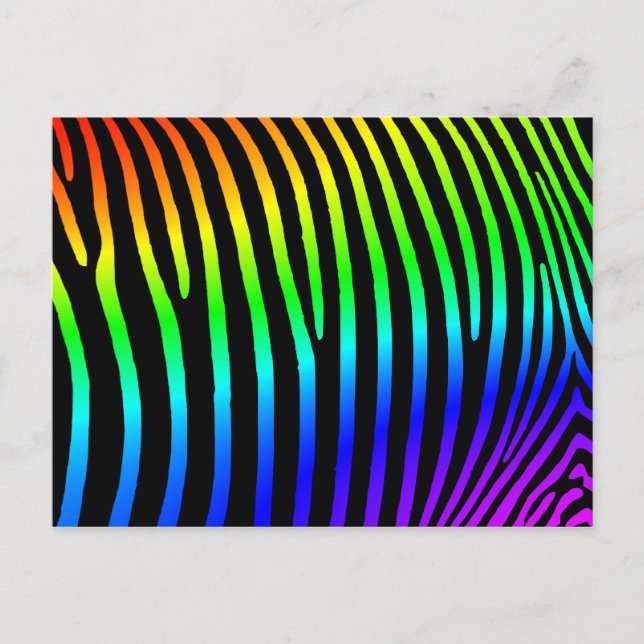 Cartão Postal Rainbow Zebra Stripes (Frente)