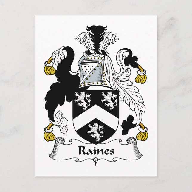 Cartão Postal Raines Family Crest (Frente)