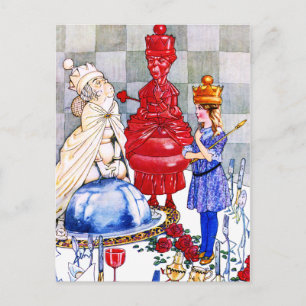 Cartão Postal Rainha Alice, a Rainha Vermelha e a Rainha Branca