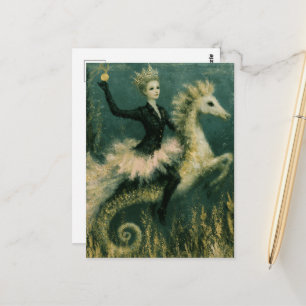 Cartão Postal Rainha Bailarina Fofa no Seu Cavalo-Marinho