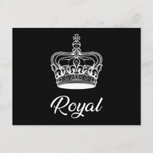Cartão Postal Rainha Coroa Princesa Dourado Presente Divertido I