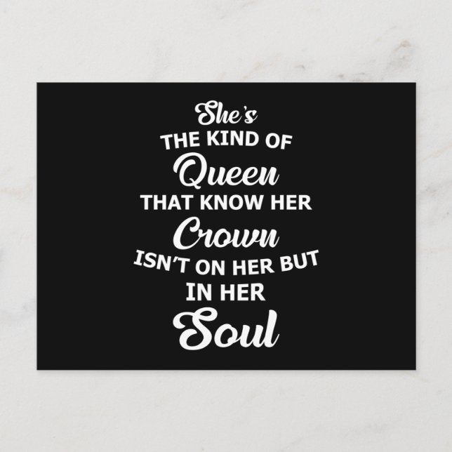 Cartão Postal Rainha Coroa Princesa Real Presente Engraçado (Frente)