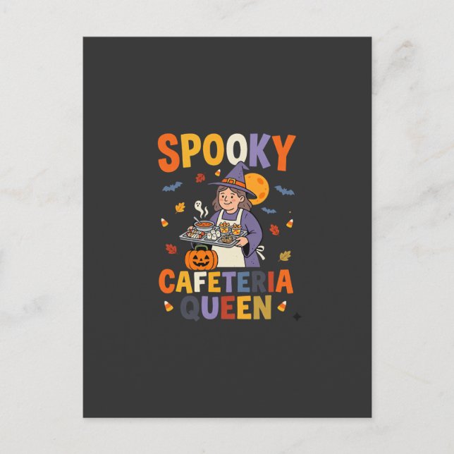 Cartão Postal Rainha da Cantina de Halloween (Frente)