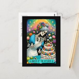 Cartão Postal Rainha da Carta de Tarô do Postcard da Cozinha