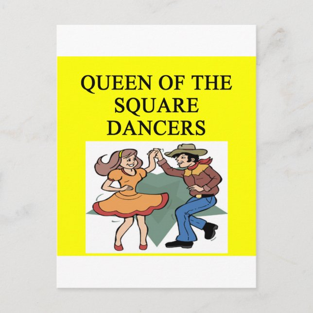 Cartão Postal rainha da dança quadrada (Frente)