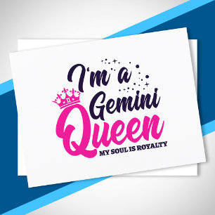 Cartão Postal Rainha de Aniversário de Gêmeos Astrologia Signo d