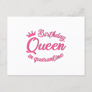 Cartão Postal Rainha de Aniversário em Quarentena