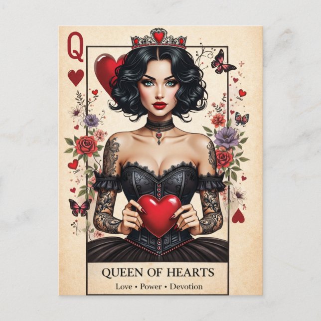 Cartão Postal Rainha de Copas Postcard Tarot Gótico (Frente)