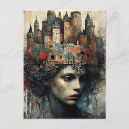 Cartão Postal Rainha de Leite com Castelo na Cabeça