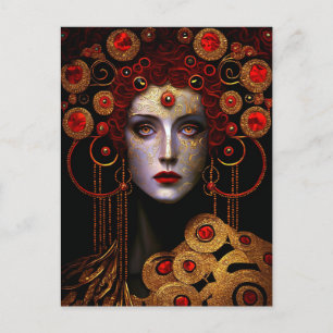 Cartão Postal Rainha Deusa Inspirada em Klimt