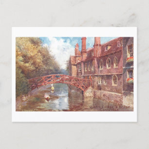 Cartão Postal Rainha do Colégio e Ponte, Cambridge