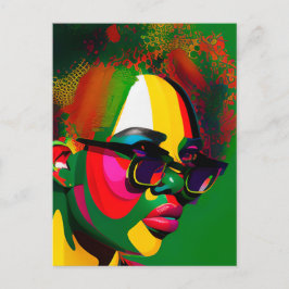 Cartão Postal Rainha do Juneteenth da Mulher Gal Sista Negra Mel