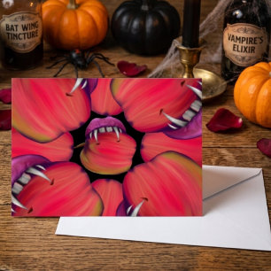 Cartão Postal Rainha dos Vampiros no Halloween Procurando Maçãs