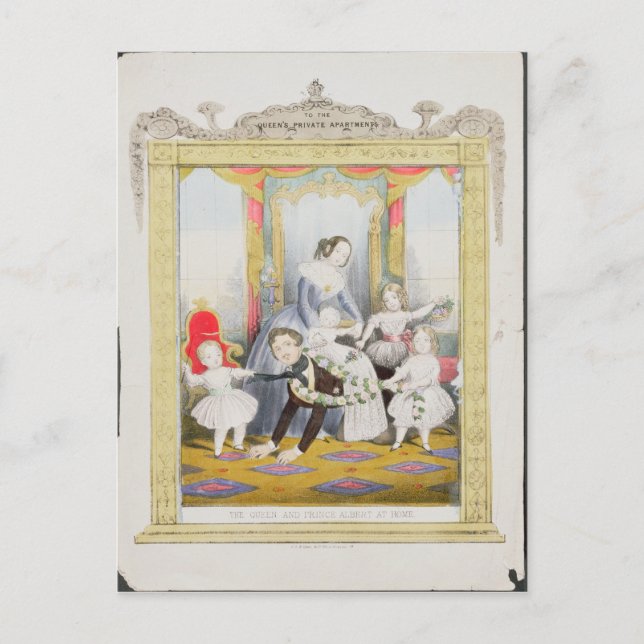 Cartão Postal Rainha e Príncipe Albert em casa (Frente)