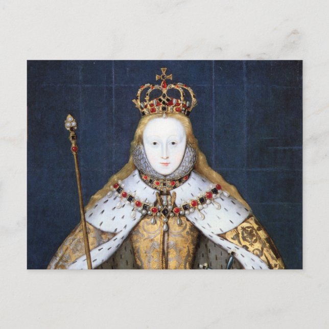 Cartão Postal Rainha Elizabeth I: coroação (Frente)