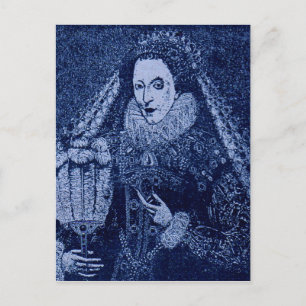 Cartão Postal Rainha Elizabeth I em azul