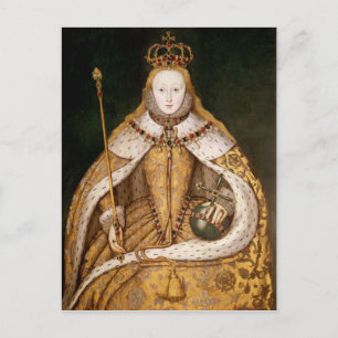 Cartão Postal Rainha Elizabeth I em Robes de coroação