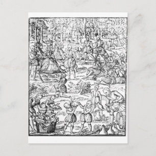 Cartão Postal Rainha Elizabeth I num piquenique de caça