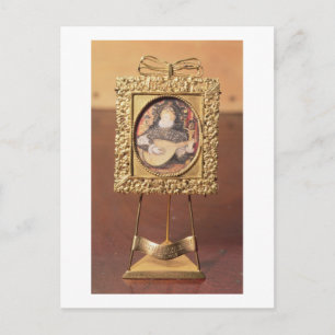 Cartão Postal Rainha Elizabeth I tocando lute (miniatura incl.