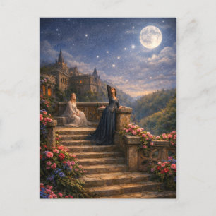 Cartão Postal Rainha Guinevere Olhando Para As Estrelas